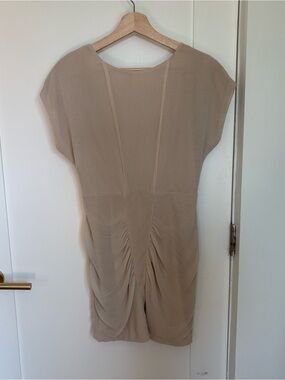 Urban Outfitters silence + noise Beige Ruched Mini Dress